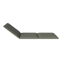 Olive green lounge chair with a simple, modern design and smooth, solid fabric. Versatile for indoor or outdoor use.