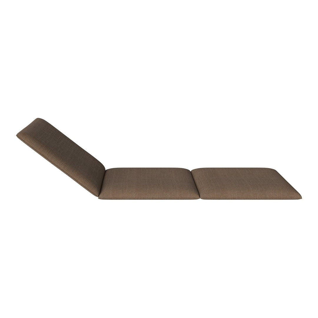 Brown lounge chair with a sleek, minimalist design, featuring solid, textured fabric for a modern look.