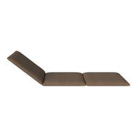 Brown lounge chair with a sleek, minimalist design, featuring solid, textured fabric for a modern look.