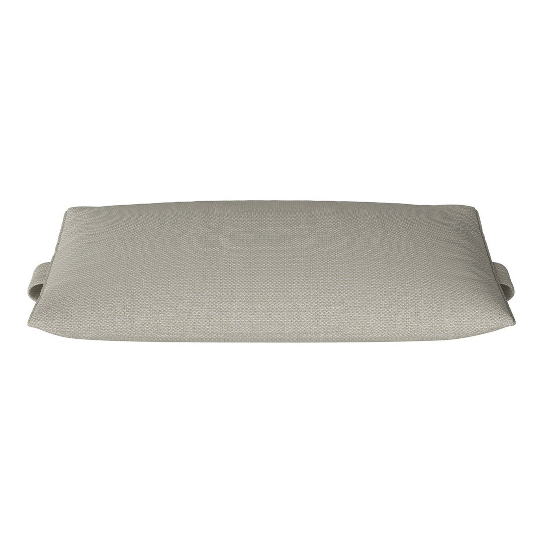 Light beige rectangular cushion with a smooth, textured surface and no visible patterns. Ideal for modern decor.