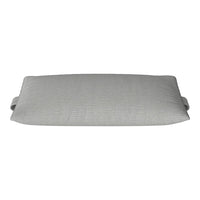 Gray striped lumbar pillow with a sleek, modern design, perfect for home decor enhancement.