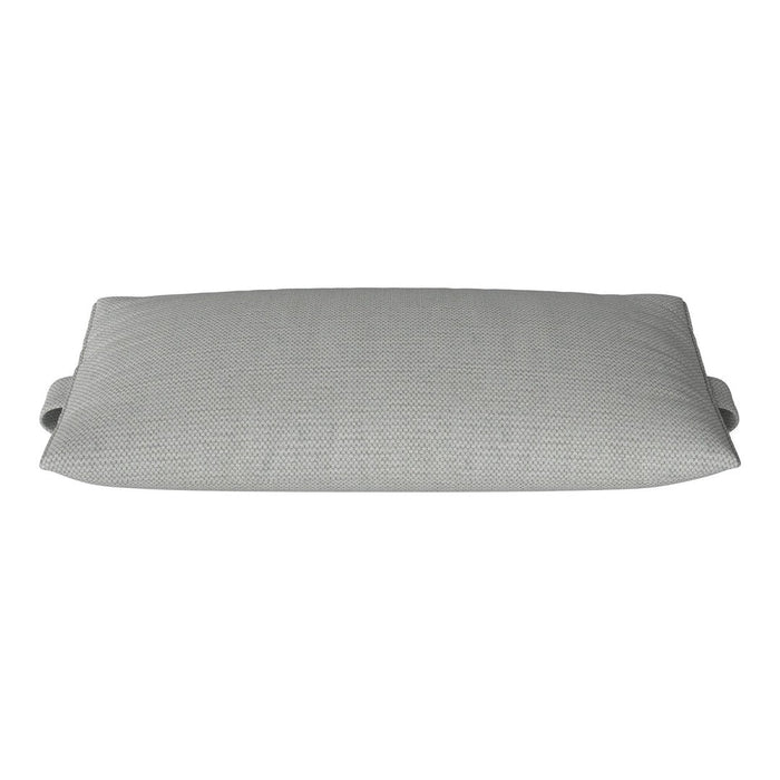 Gray striped lumbar pillow with a sleek, modern design, perfect for home decor enhancement.