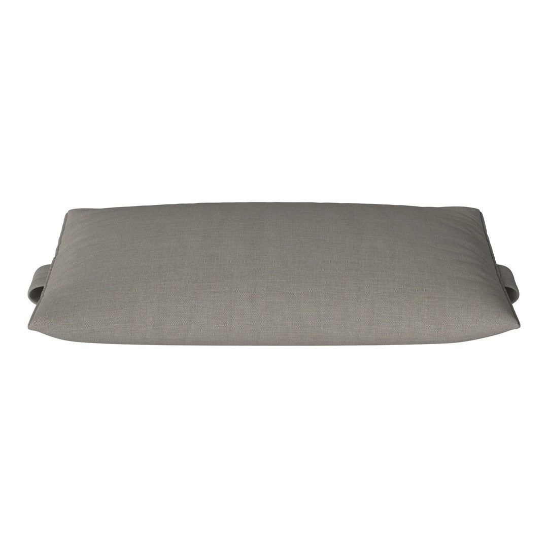 Gray rectangular cushion with a smooth, solid fabric texture and subtle stitching details. Ideal for modern decor.