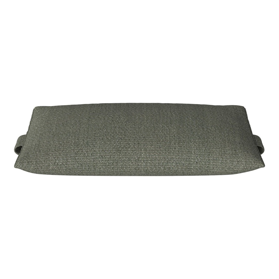 Gray textured cushion with a subtle woven pattern, ideal for adding comfort and style to outdoor furniture.