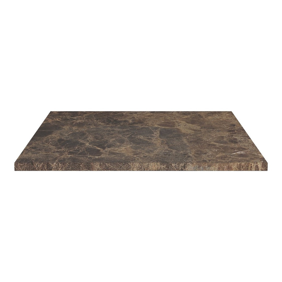 Neutral brown countertop with intricate dark veining and a smooth matte finish, perfect for modern decor.