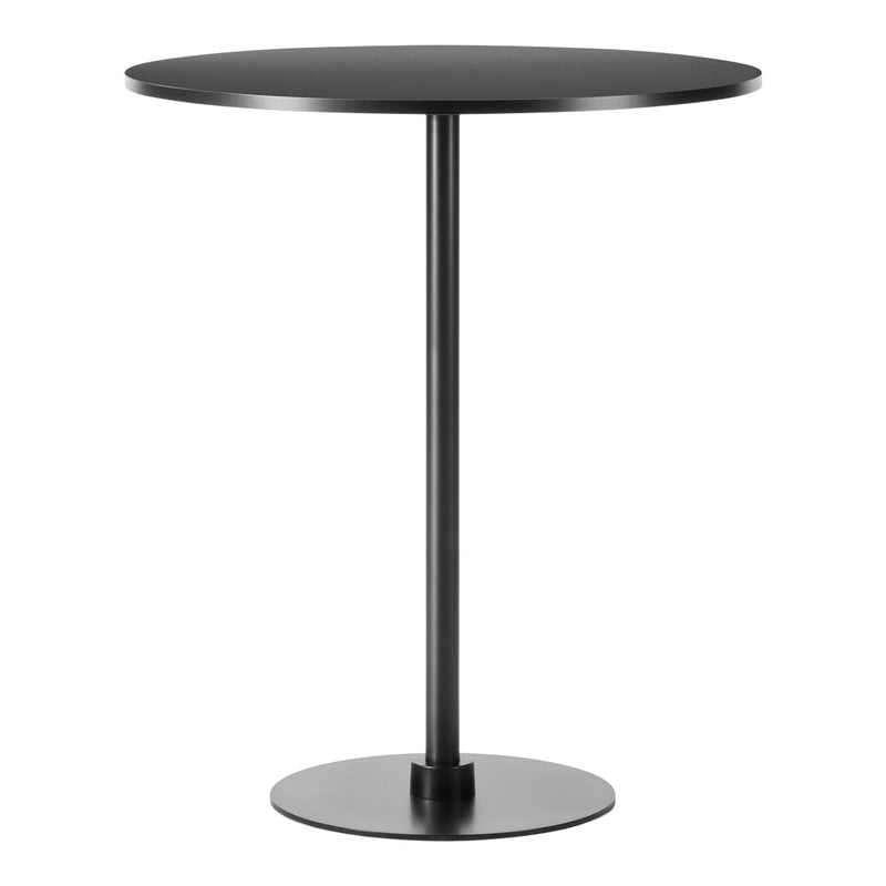 Sleek black round table with a minimalist design and smooth matte finish, perfect for modern interiors.