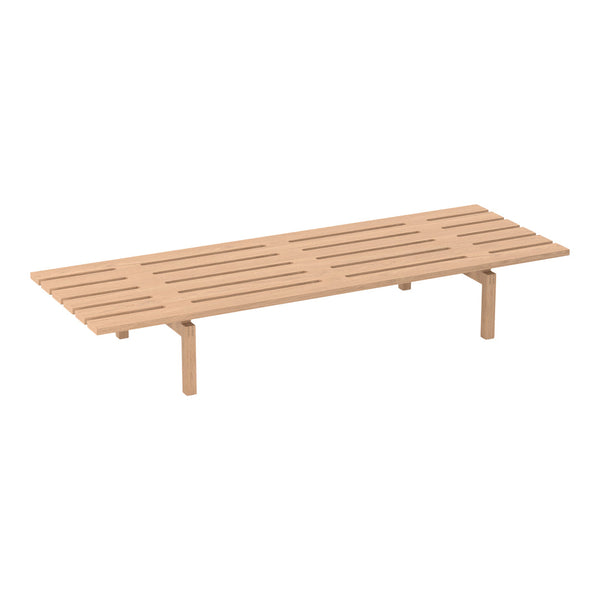 Light beige slatted tabletop with a smooth finish and minimalistic design, perfect for modern decor styling.