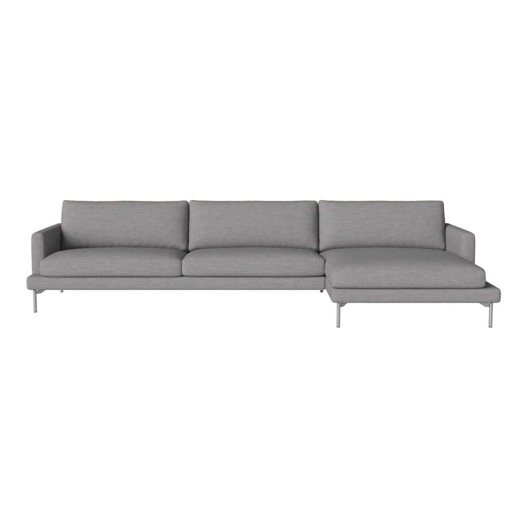 Modern gray sectional sofa with clean lines and subtle textured fabric, perfect for contemporary living spaces.