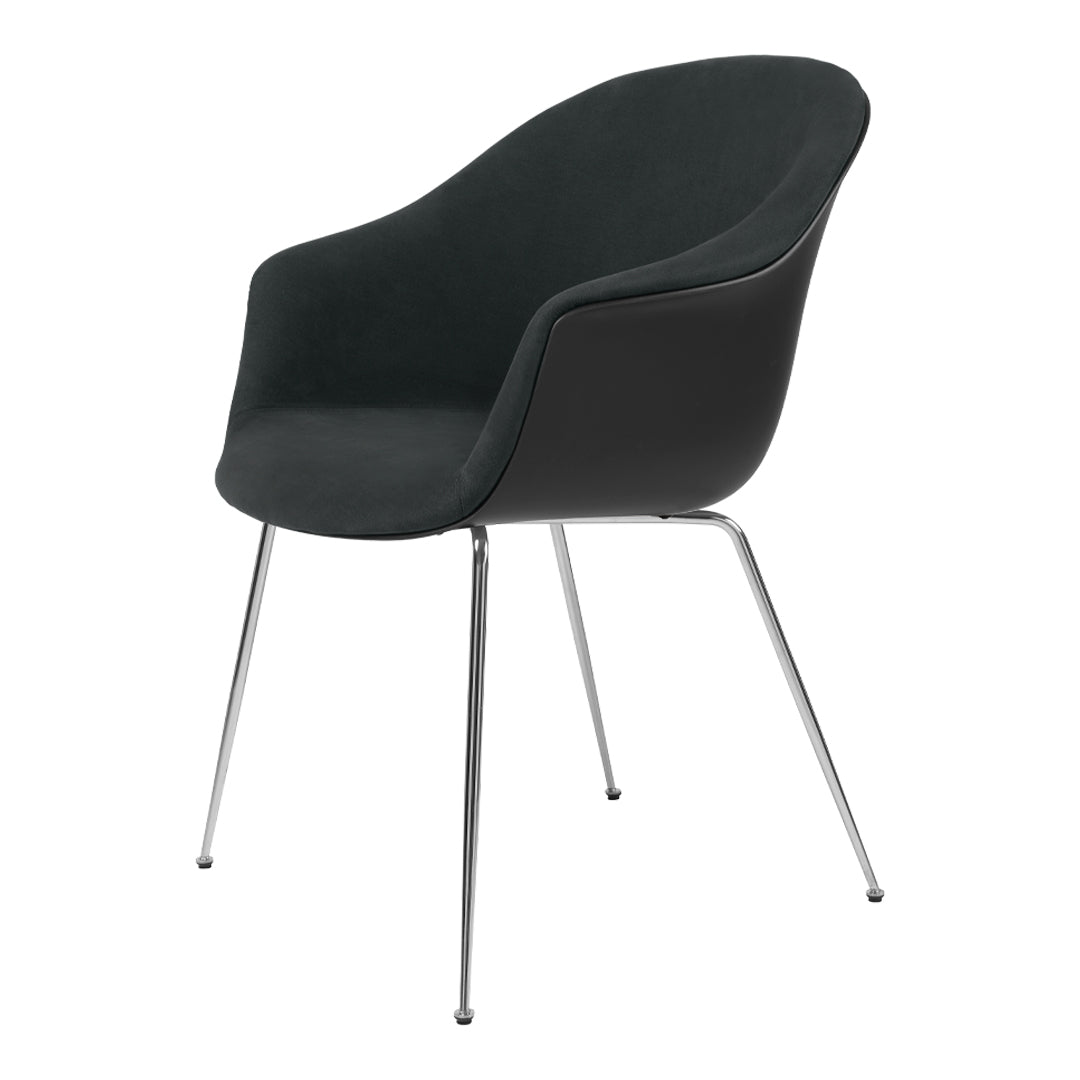Bat Dining Chair - Chrome Conic Base - Front Upholstered