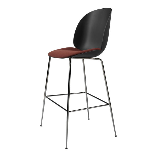Beetle Bar Chair - Seat Upholstered - Black Chrome Base
