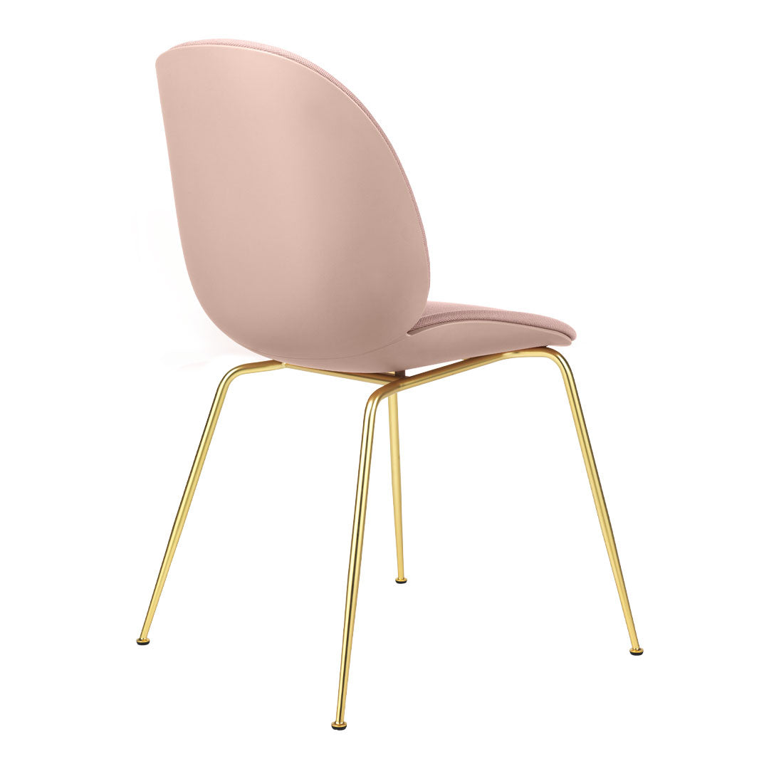 Beetle Dining Chair - Front Upholstered - Brass Semi Matt Conic Base