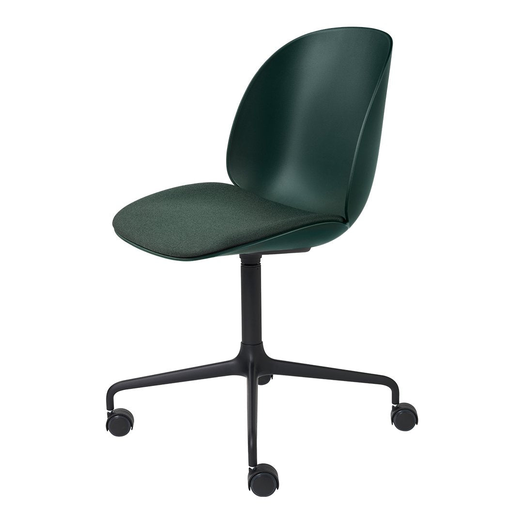 Beetle Meeting Chair - Black 4-Star Base w/ Castors - Seat Upholstered