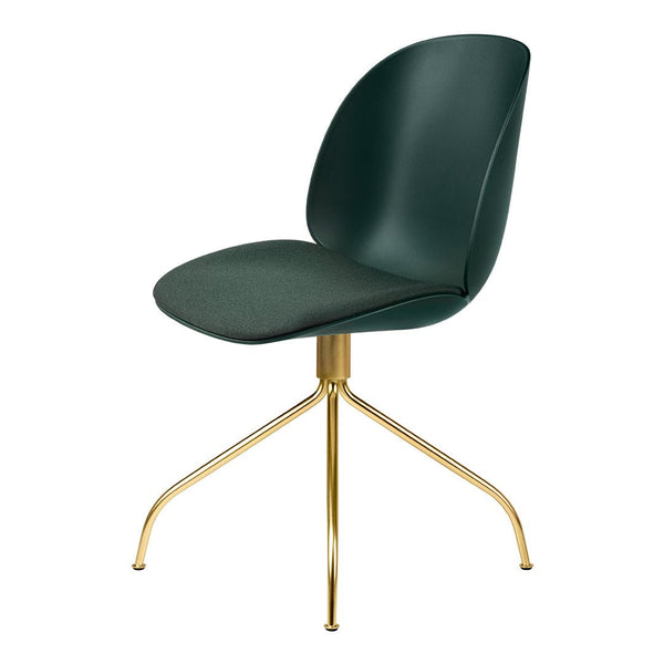 Beetle Meeting Chair - Brass  Swivel Base - Seat Upholstered
