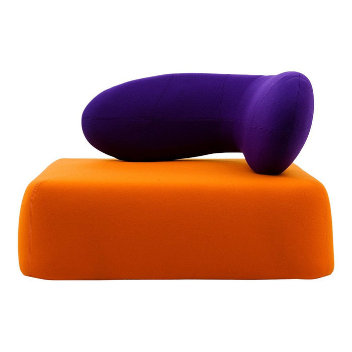 Purple and orange dual-tone design, featuring a smooth contoured shape on a vibrant orange base.