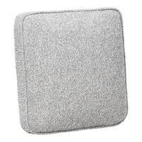 Gray textured square cushion with a subtle woven pattern for a modern, minimalist decor.