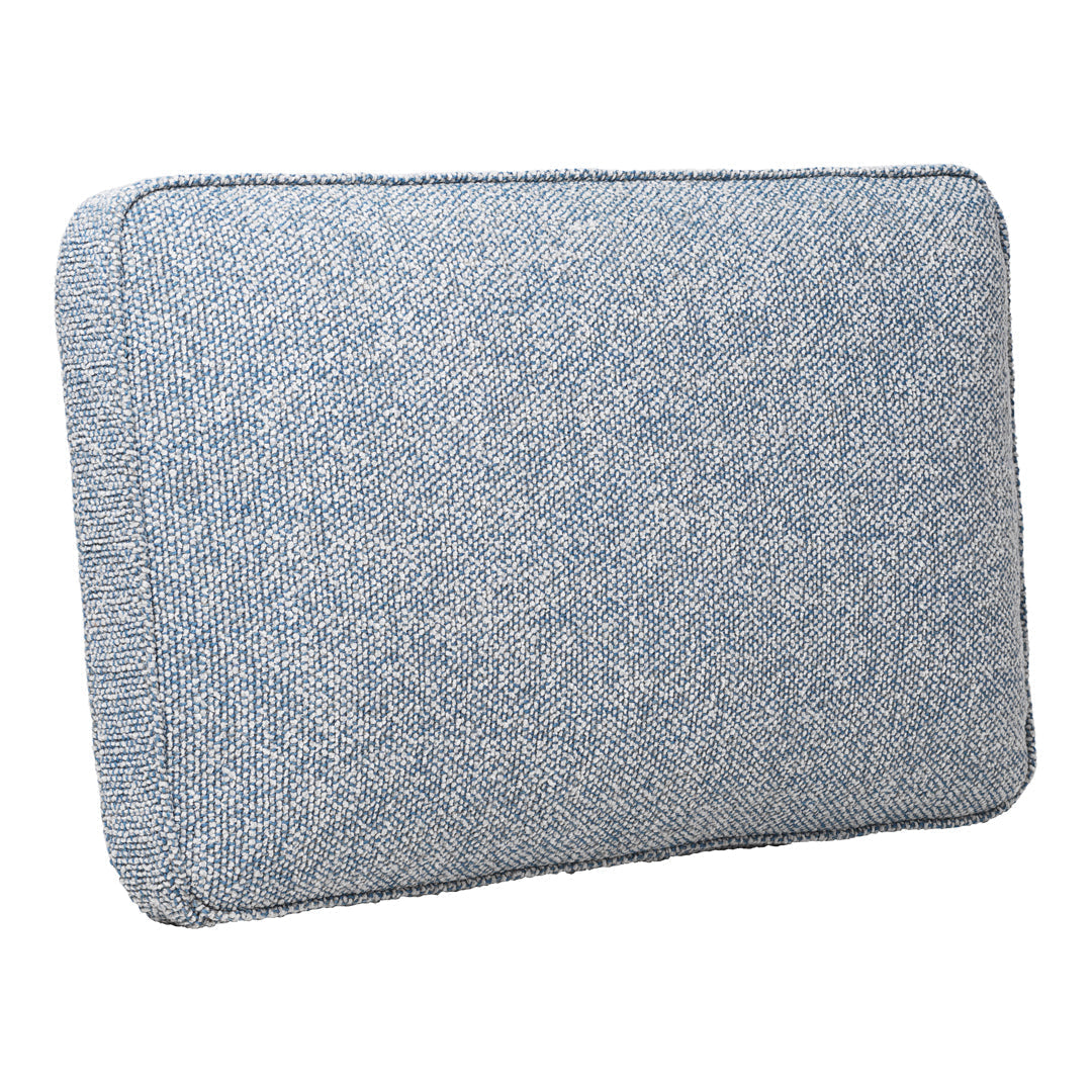 Textured blue throw pillow featuring a subtle heathered pattern in various shades of blue. Ideal for cozy decor.
