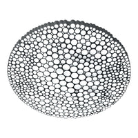 Black and white ceiling light featuring a modern, perforated bubble pattern. Elegant and contemporary design.