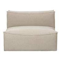 Beige upholstered chair with a smooth, minimalist design and subtle texture, perfect for modern decor.