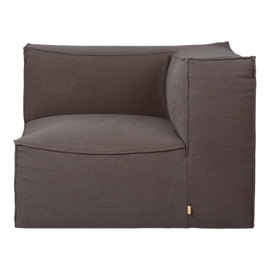 Dark gray modular sofa segment with a smooth, modern fabric texture and minimalist design. Perfect for contemporary spaces.