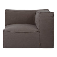 Dark gray modular sofa segment with a smooth, modern fabric texture and minimalist design. Perfect for contemporary spaces.