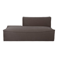 Modern brown chaise lounge with sleek design and minimalistic pattern, perfect for any contemporary living space.