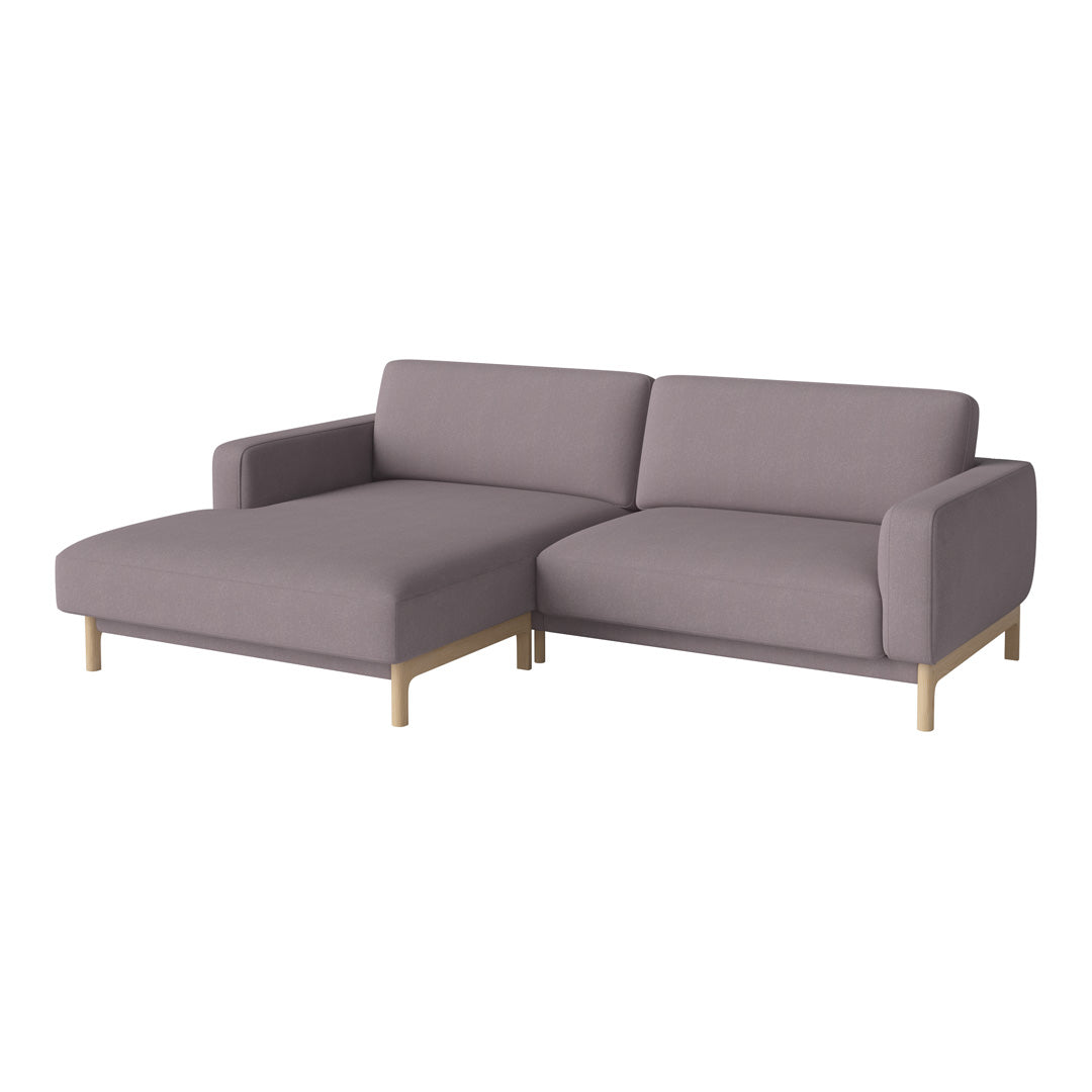 Gray fabric sofa with wooden legs, featuring a sleek, modern design and minimalist style. Perfect for contemporary interiors.