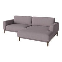 Light gray sectional sofa with a minimalist design and solid wood legs, ideal for modern living spaces.