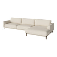 Beige sectional sofa with a clean, minimalist design and smooth fabric texture. Perfect for modern living spaces.
