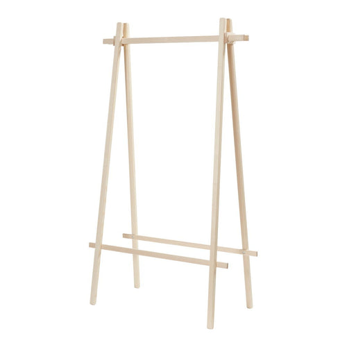 Natural wood easel with a light and minimalistic design, featuring smooth, unvarnished wooden tones.