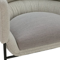 Textured gray upholstery with subtle patterns and a soft, rounded seat design. Perfect for modern interiors.