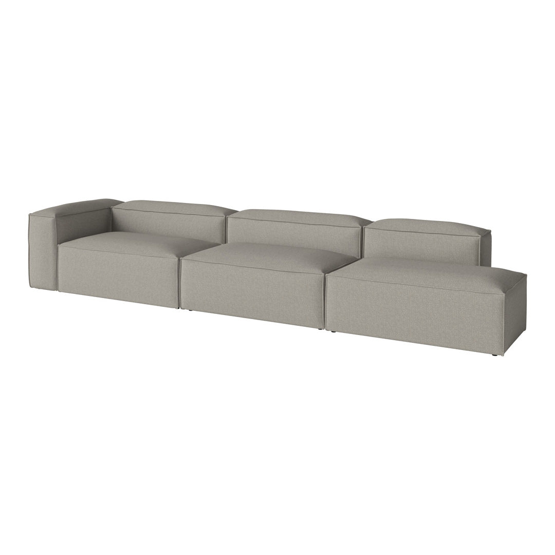 Light gray modular sofa with smooth, minimalist design and subtle texture. Perfect for modern living spaces.