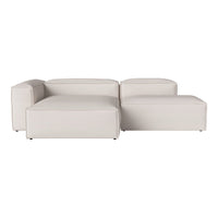 Light beige sectional sofa with a minimalist design and smooth, texture-free fabric. Ideal for modern decor.