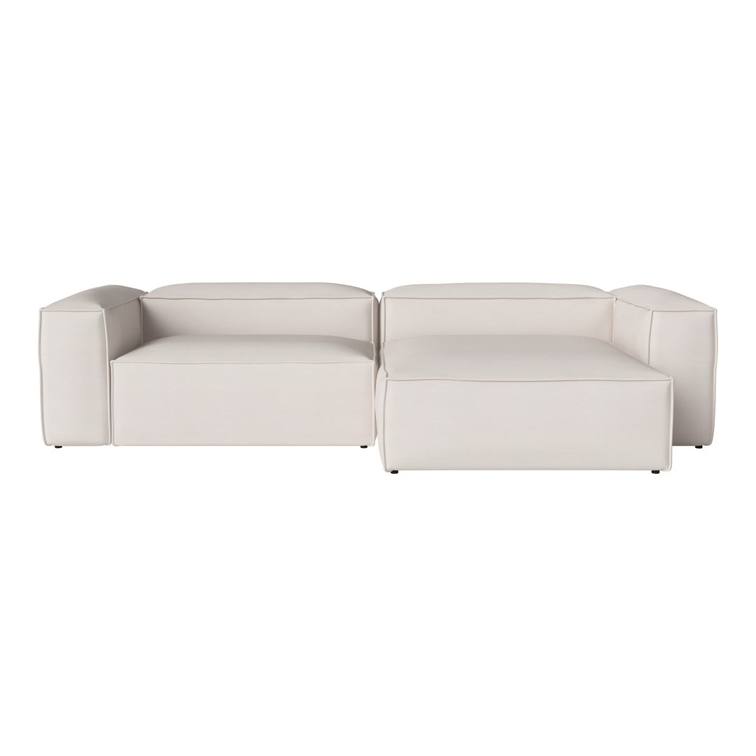 Modern white sectional sofa with smooth, minimalist design and no visible patterns. Ideal for contemporary decor.
