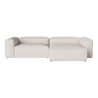 Modern white sectional sofa with smooth, minimalist design and no visible patterns. Ideal for contemporary decor.