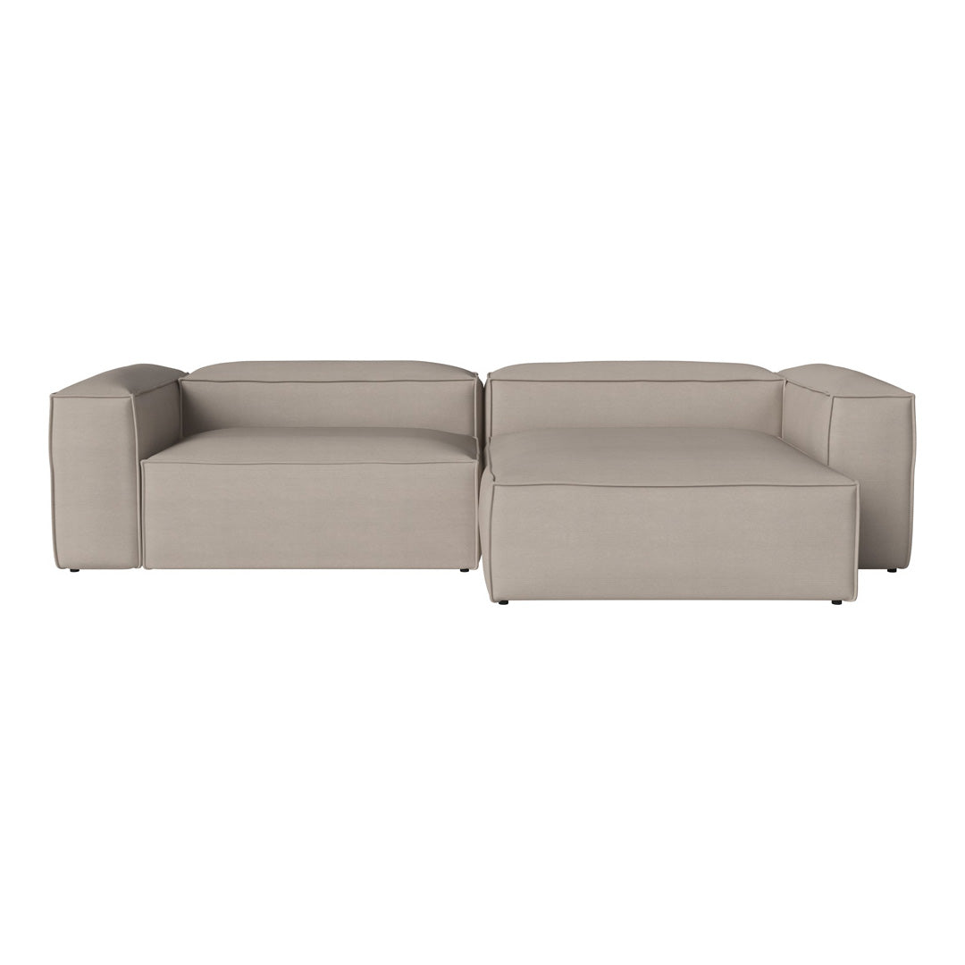 Light beige modular sofa with a smooth, minimalist design and clean lines. Ideal for modern living spaces.