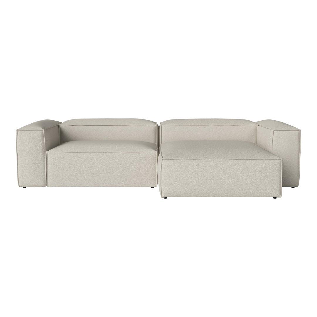 Light beige modular sofa with a smooth, minimalist design and clean lines. Perfect for modern living spaces.