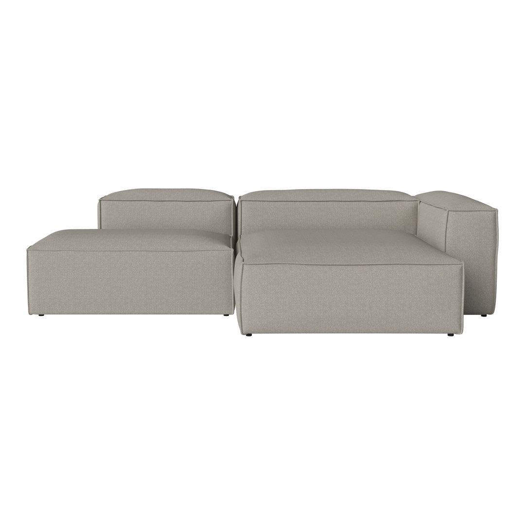 Sleek modular sofa in light gray fabric with smooth lines and contemporary design. Ideal for modern interiors.