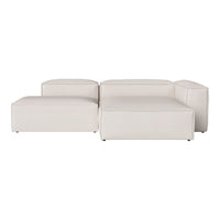 Modern white modular couch with sleek lines and minimalistic design, perfect for contemporary spaces.