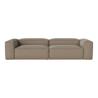 Beige modern sectional sofa with a textured fabric finish and clean, geometric lines for a contemporary look.