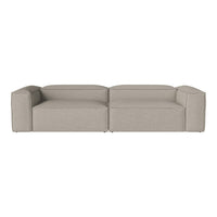 Light beige modular sofa with a minimalist design and smooth, textured fabric. Perfect for modern decor.