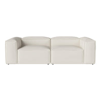 Stylish white modular sofa with a smooth, minimalist design and modern geometric shapes. Ideal for contemporary decor.