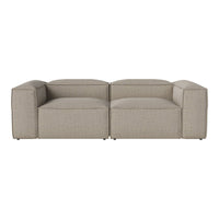 Beige modular sofa with a textured fabric and clean lines, featuring a minimalist design for modern interiors.