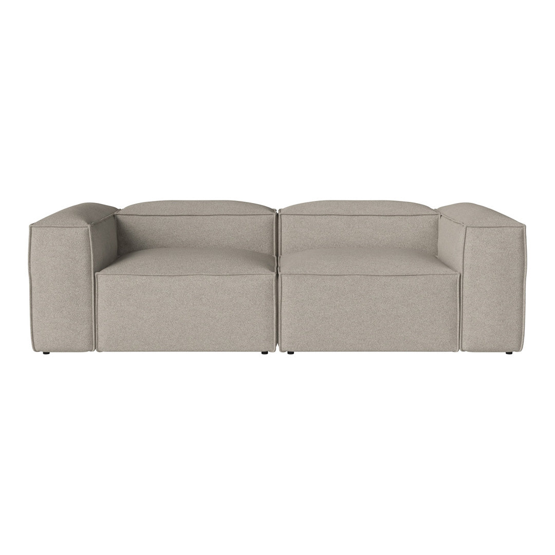 Light gray modular sofa with clean lines and a smooth, textured fabric. Ideal for modern interiors.