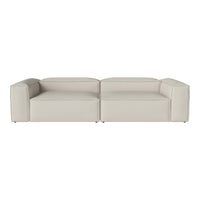 Modern beige sectional sofa with minimalist design and smooth, straight lines. Perfect for contemporary decor.