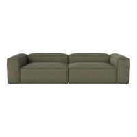 Contemporary olive green sofa with a textured fabric and clean lines, perfect for modern living spaces.