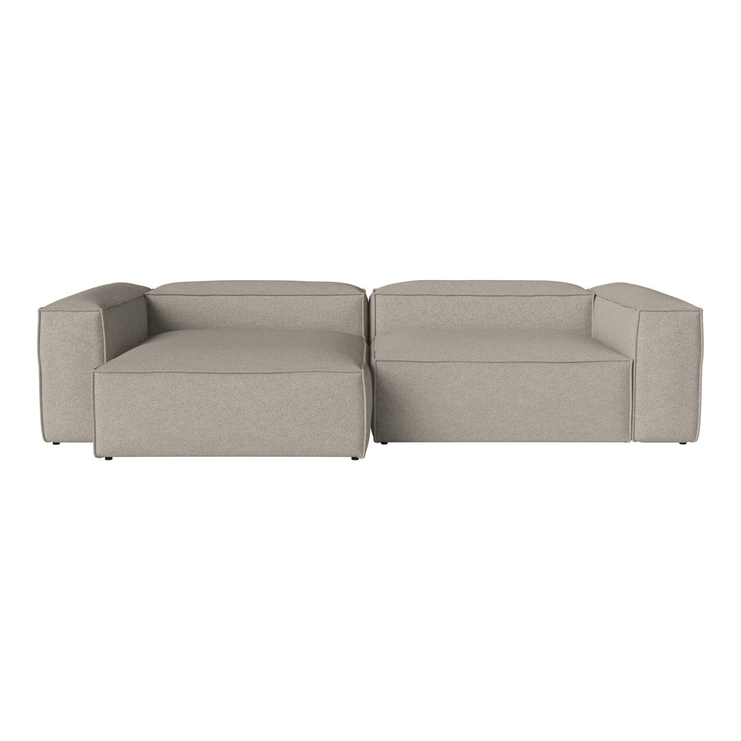 Light gray modern sectional sofa with a smooth, minimalist design and clean lines. Perfect for contemporary interiors.
