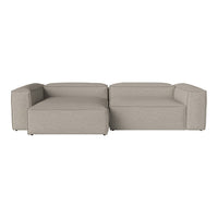 Light gray modern sectional sofa with a smooth, minimalist design and clean lines. Perfect for contemporary interiors.