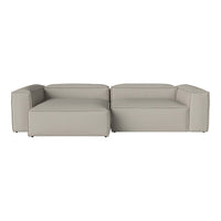 Modern two-tone gray sectional sofa with minimalist design and smooth, clean lines. Perfect for contemporary spaces.