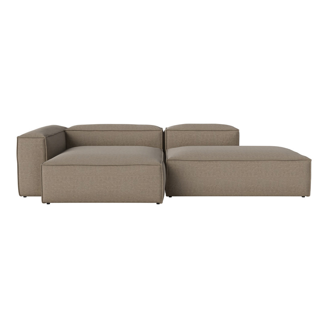 Beige modular sofa with a sleek design and subtle textured pattern, perfect for modern interiors.