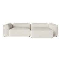 Stylish modular sofa in soft white upholstery with clean lines and contemporary design. Perfect for modern interiors.